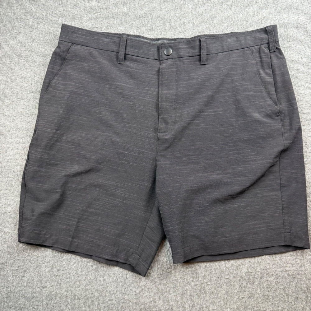 Apt. 9 Premier Flex Shorts Men's 40 Charcoal Grey Textured Flat Front Casual